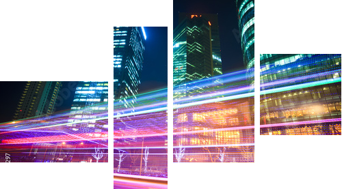 light trails - Vierteiliges Leinwandbild, Viertychon