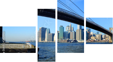 Most brooklyński w dolnym Manhattanie -Nowy Jork
 - Vierteiliges Leinwandbild, Viertychon