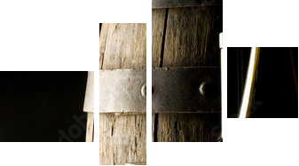 Drewniana beczka z winem
 - Vierteiliges Leinwandbild, Viertychon