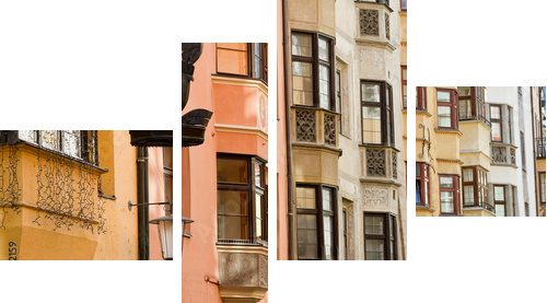 Row of old colorful buildings - Vierteiliges Leinwandbild, Viertychon