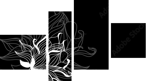 White flowers - Vierteiliges Leinwandbild, Viertychon