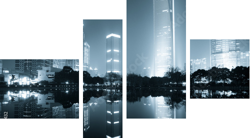 night view of shanghai - Vierteiliges Leinwandbild, Viertychon