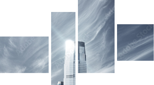 Future city - newyork city - Vierteiliges Leinwandbild, Viertychon