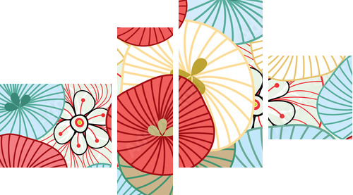 Flower background - Vierteiliges Leinwandbild, Viertychon