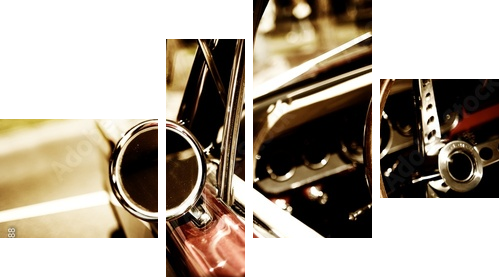 retro car fragment - Vierteiliges Leinwandbild, Viertychon