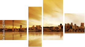seattle panorama - Vierteiliges Leinwandbild, Viertychon