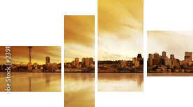 seattle panorama - Vierteiliges Leinwandbild, Viertychon