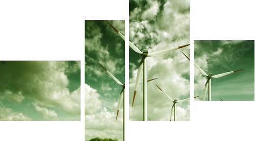 Wind turbines, ecology - Vierteiliges Leinwandbild, Viertychon