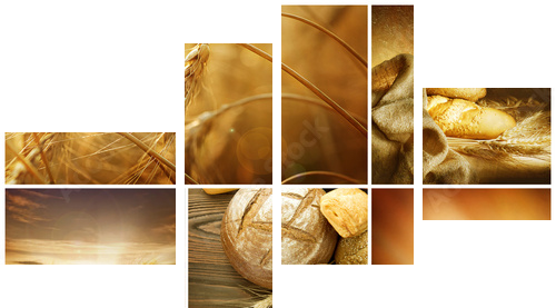 Ziarna zbóż – sielski collage
 - Vierteiliges Leinwandbild, Viertychon