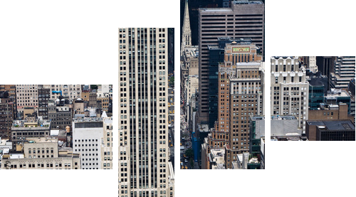 Skyline von New York City  mit HochhÃ¤usern - Vierteiliges Leinwandbild, Viertychon