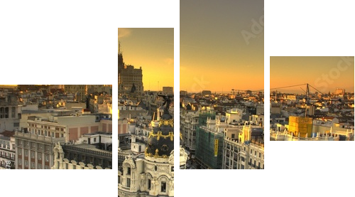 Edificio Metropolis Madrid - Vierteiliges Leinwandbild, Viertychon