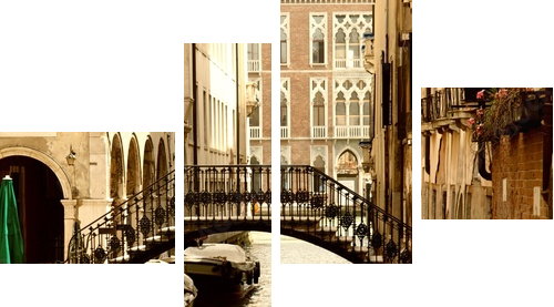 Traditional Venice gandola ride - Vierteiliges Leinwandbild, Viertychon