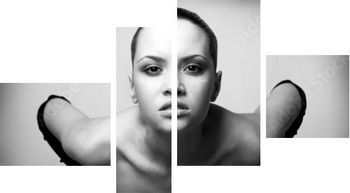 portrait of beauty sexy fashion girl - Vierteiliges Leinwandbild, Viertychon