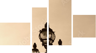 Vintage lamppost on the bridge of Alexandre III (Paris, France) - Vierteiliges Leinwandbild, Viertychon