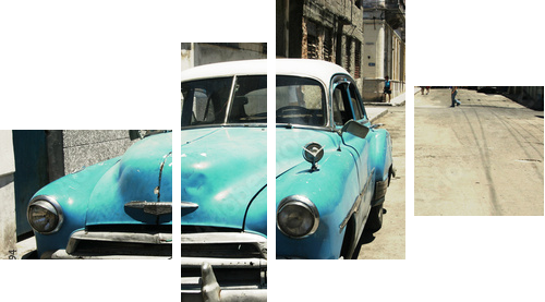 havana street - cross process - Vierteiliges Leinwandbild, Viertychon