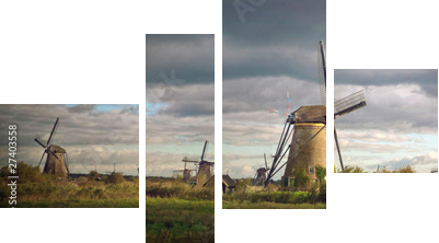 kinderdijk - Vierteiliges Leinwandbild, Viertychon