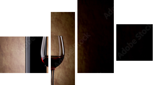 Czerwone wino na chwilę odpoczynku
 - Vierteiliges Leinwandbild, Viertychon