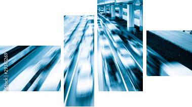 Megacity Highway - Vierteiliges Leinwandbild, Viertychon