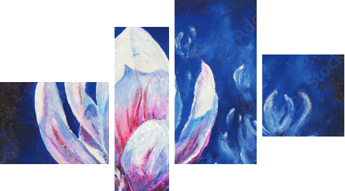 Akrylowa magnolia - Vierteiliges Leinwandbild, Viertychon