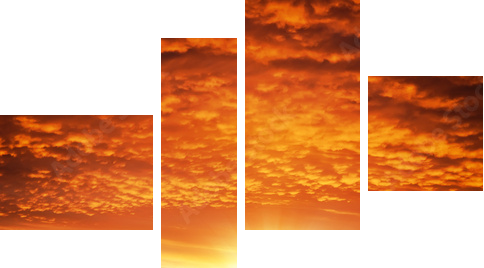 railway to sunset - Vierteiliges Leinwandbild, Viertychon