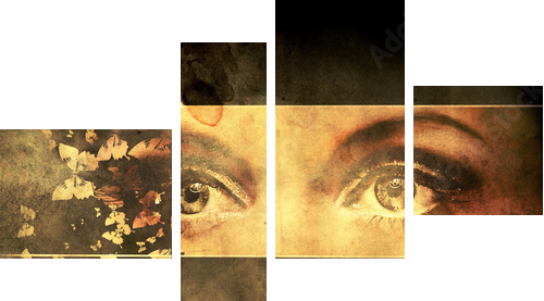 Grunge abstract portrait - Vierteiliges Leinwandbild, Viertychon