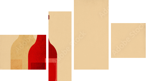 Francuskie wino
 - Vierteiliges Leinwandbild, Viertychon