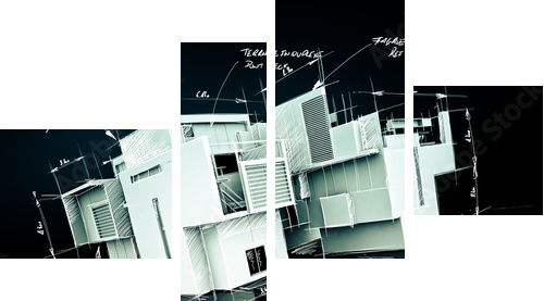 Luxurious architecture project - Vierteiliges Leinwandbild, Viertychon