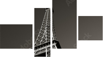 Wieża Eiffela – żelazna dama Paryża - Vierteiliges Leinwandbild, Viertychon