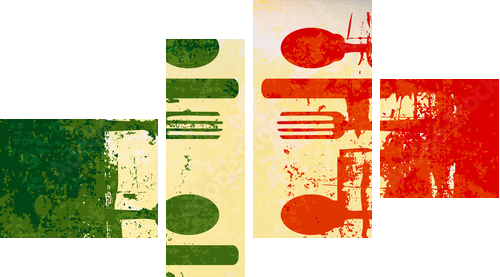 Italian Menu Vector Template
 - Vierteiliges Leinwandbild, Viertychon