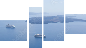 Santorini - Vierteiliges Leinwandbild, Viertychon