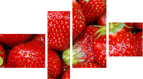 erdbeeren - Vierteiliges Leinwandbild, Viertychon