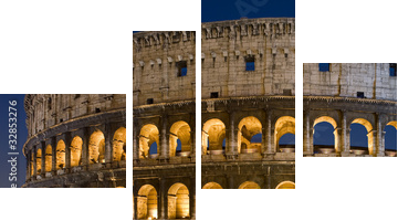 Koloseum o zmierzchu- Rzym
 - Vierteiliges Leinwandbild, Viertychon
