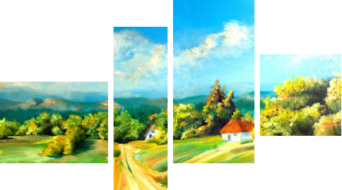 Summer landscapes - Vierteiliges Leinwandbild, Viertychon