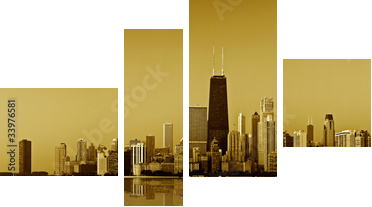 Złote wybrzeże-Chicago
 - Vierteiliges Leinwandbild, Viertychon