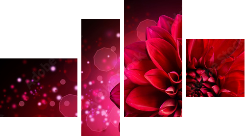 Dahlia Autumn flower design - Vierteiliges Leinwandbild, Viertychon