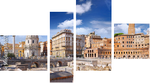 architektura Rzymu w panoramie
 - Vierteiliges Leinwandbild, Viertychon