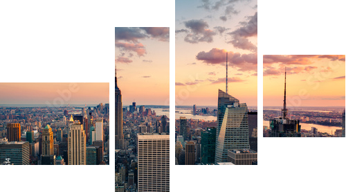 New York Empire state building Times square - Vierteiliges Leinwandbild, Viertychon