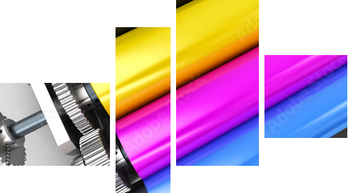 print machine - Vierteiliges Leinwandbild, Viertychon