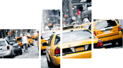 New York taxi - Vierteiliges Leinwandbild, Viertychon