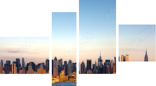 New York skyline - Vierteiliges Leinwandbild, Viertychon