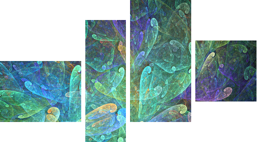 Underwater corals - Vierteiliges Leinwandbild, Viertychon