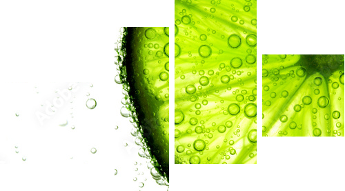 lime slice in water - Vierteiliges Leinwandbild, Viertychon