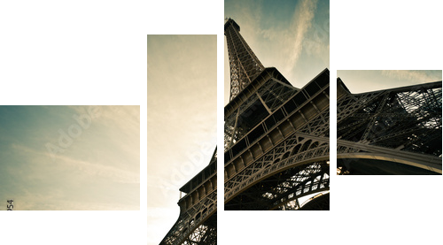 Tour Eiffel Paris France - Vierteiliges Leinwandbild, Viertychon
