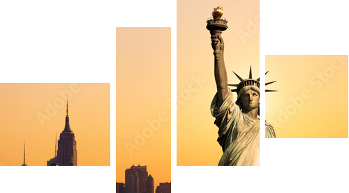 New York statue de la LibertÃ© - Vierteiliges Leinwandbild, Viertychon