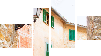 Medieval Valldemosa traditional Majorca village - Vierteiliges Leinwandbild, Viertychon
