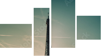 Wieża Eiffela – widokówka
 - Vierteiliges Leinwandbild, Viertychon