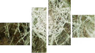 Glass cracked broken - Vierteiliges Leinwandbild, Viertychon