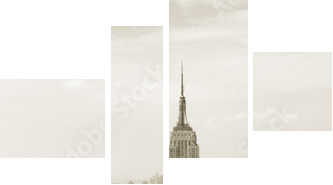 Manhattan panorama in sepia - Vierteiliges Leinwandbild, Viertychon