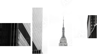 Emipre State Building and yellow, Manhattan, New York - Vierteiliges Leinwandbild, Viertychon