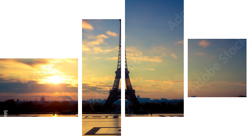 Tour Eiffel Paris France - Vierteiliges Leinwandbild, Viertychon